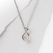 Sterling Silver Lab Grown Diamond Infinity Pendant 0.3ct