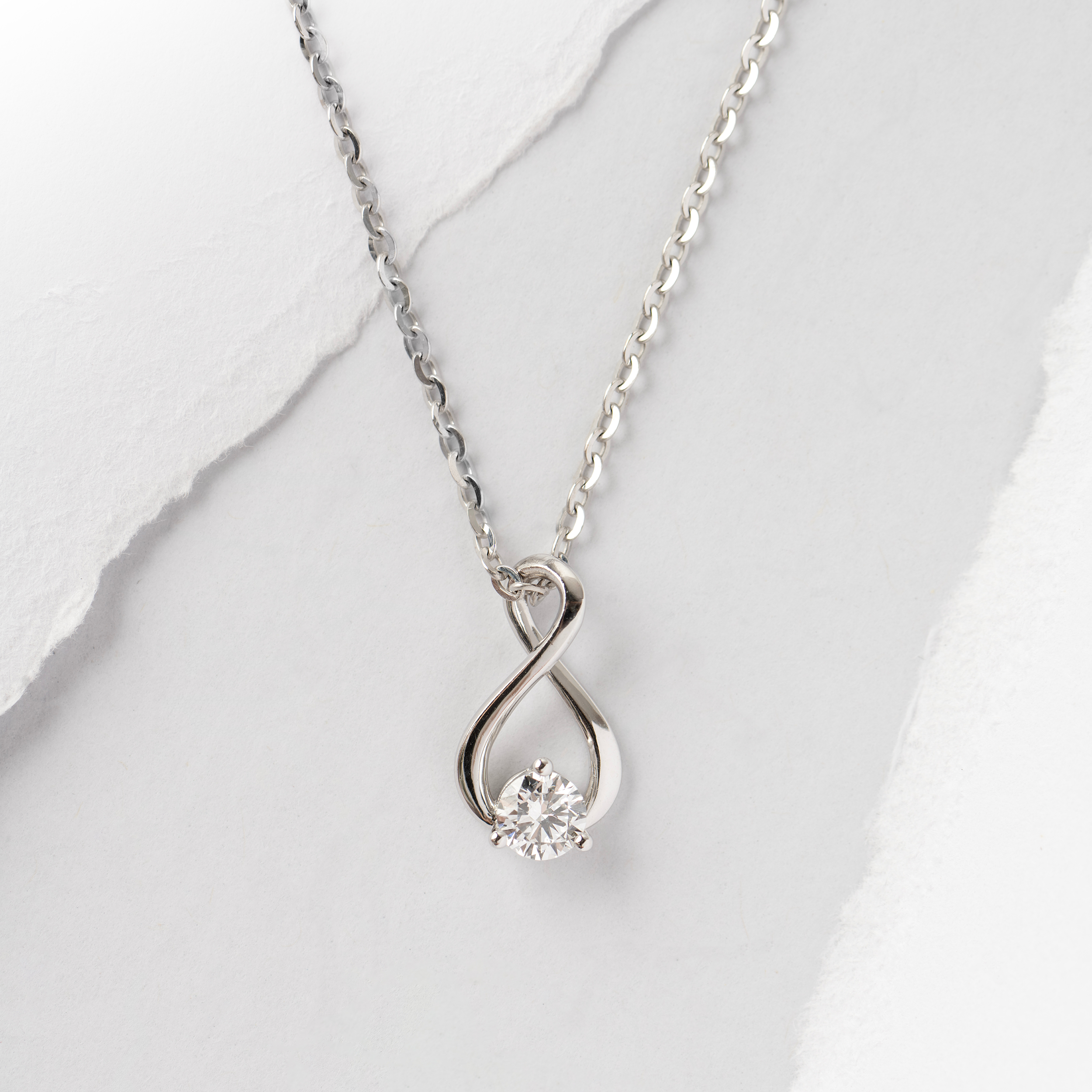 Sterling Silver Lab Grown Diamond Infinity Pendant 0.3ct