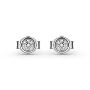 Sterling Silver Bezel Set Lab Grown Diamond Earrings 0.2ct