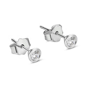 Sterling Silver Bezel Set Lab Grown Diamond Earrings 0.2ct