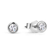 Sterling Silver Bezel Set Lab Grown Diamond Earrings 0.2ct