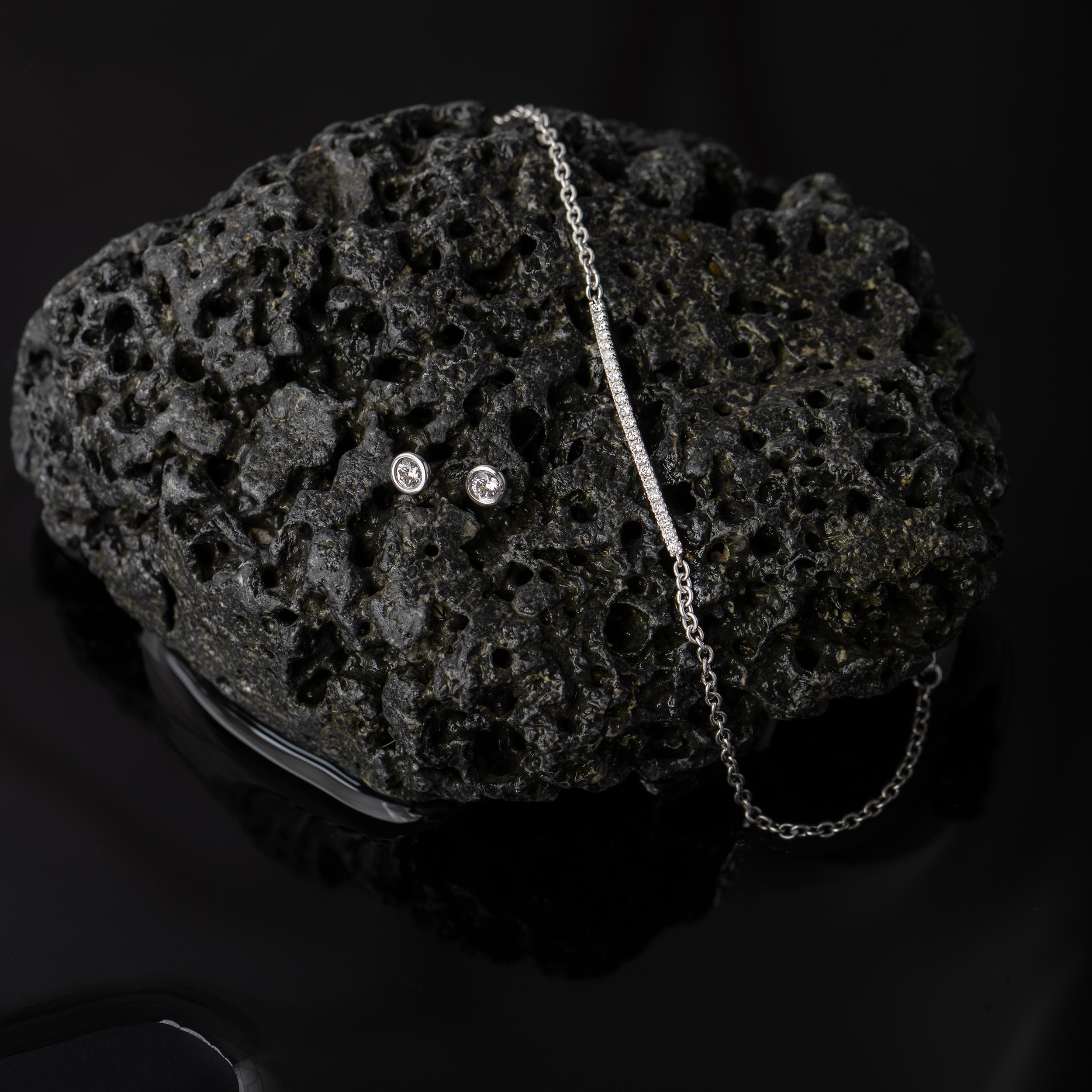 Sterling Silver Bezel Set Lab Grown Diamond Earrings 0.2ct