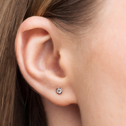 Sterling Silver Bezel Set Lab Grown Diamond Earrings 0.2ct