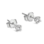 Sterling Silver 4 Claw Lab Grown Diamond Earrings 0.2ct