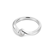 Sterling Silver Channel Set Lab Grown Diamond Ring 0.2ct Size P