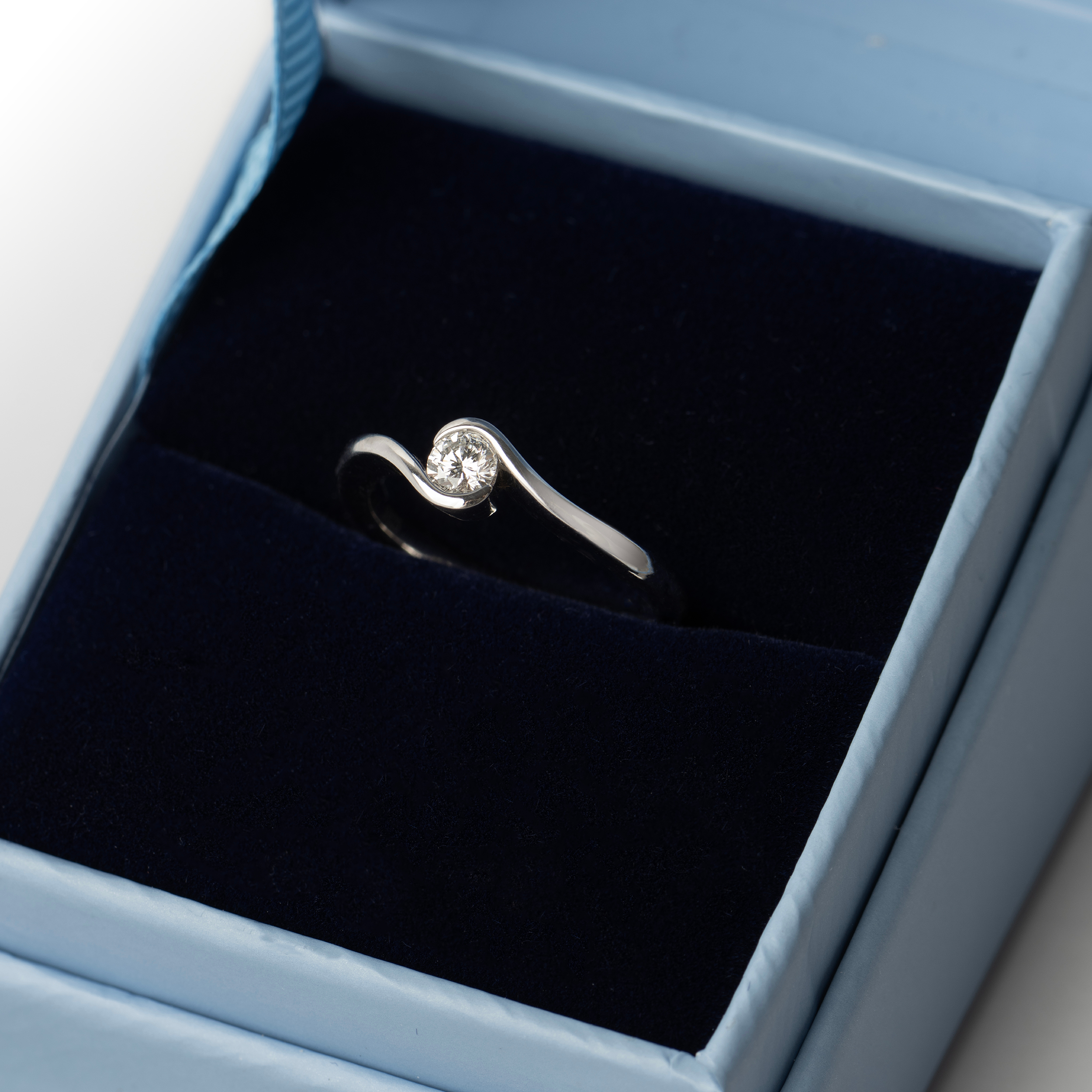 Sterling Silver Channel Set Lab Grown Diamond Ring 0.2ct Size P