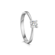Sterling Silver Solitaire Lab Grown Diamond Ring 0.35ct Size N