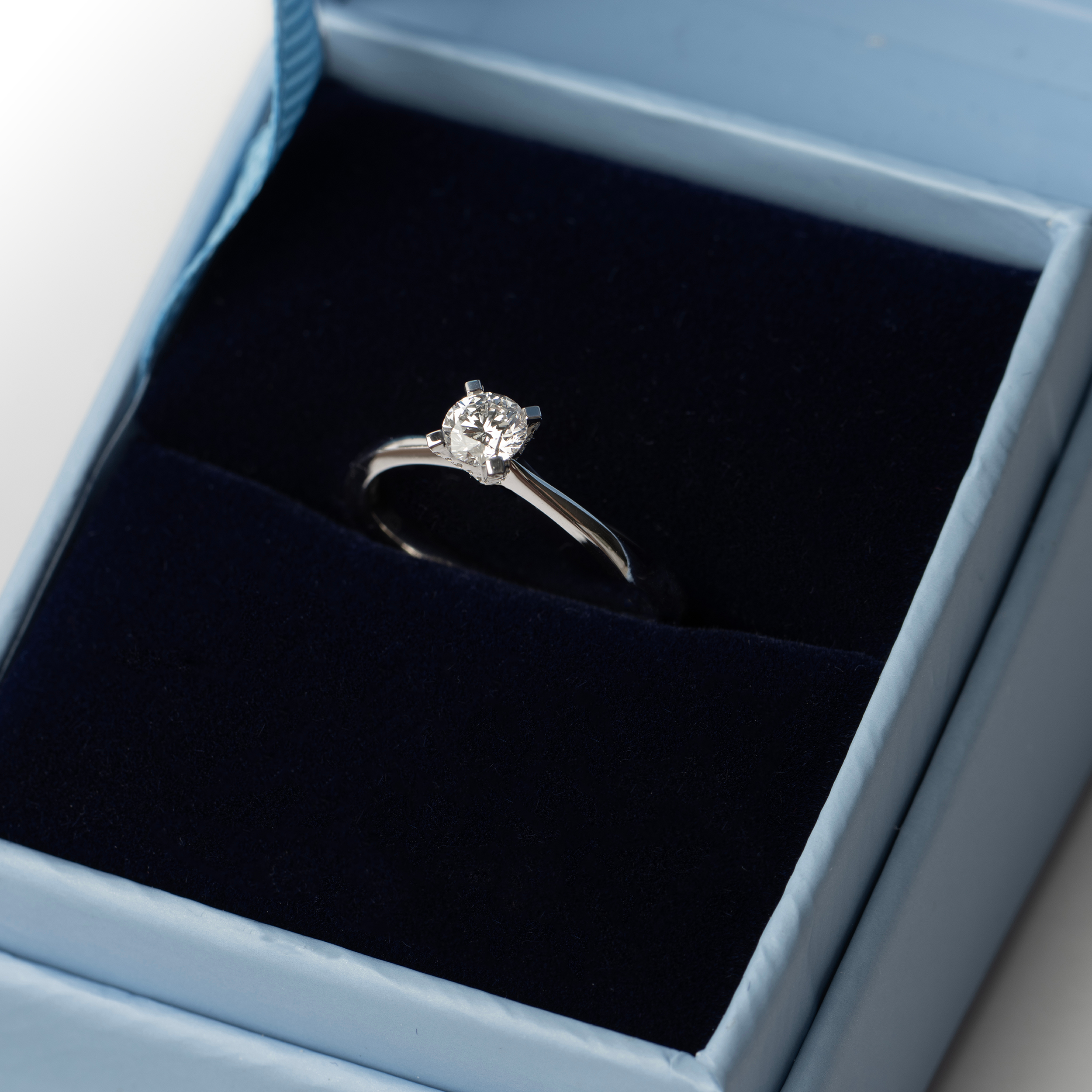 Sterling Silver Solitaire Lab Grown Diamond Ring 0.35ct Size N