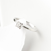 Sterling Silver Solitaire Lab Grown Diamond Ring 0.35ct Size N