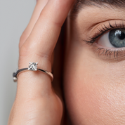 Sterling Silver Solitaire Lab Grown Diamond Ring 0.35ct Size P