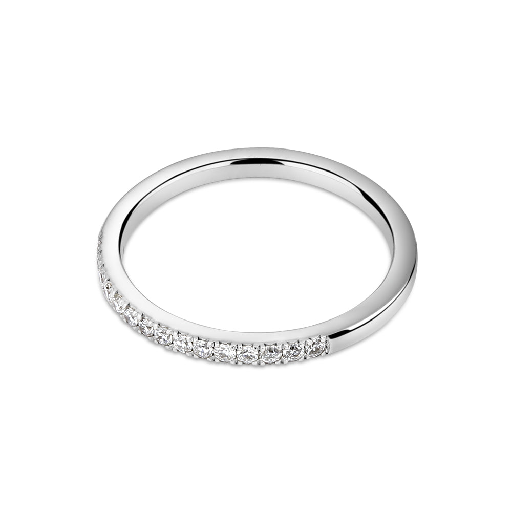 Sterling Silver Pavé Lab Grown Diamond Ring 0.35ct Size N