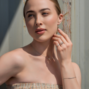 Sterling Silver Bezel Set Lab Grown Diamond Bracelet 0.15ct