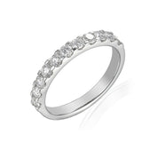 18ct White Gold Micro setting half eternity ring 14 brilliant cut diamonds
