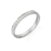 18ct White Gold Micro setting half eternity ring 20 brilliant cut diamonds