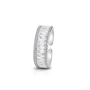 Silver Plated Baguette CZ Ring