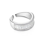 Silver Plated Baguette CZ Ring