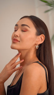 Hoop Earrings with Clear Stones