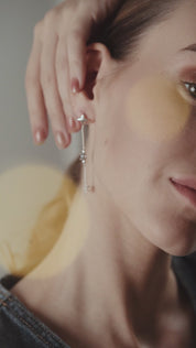 Star Earrings with Blue Stone