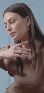 Gold Plated Baguette Stone Drop Earrings