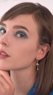 Drop Earrings with Sun and Stars