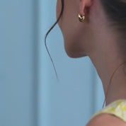 Gold Plated Dome Mini Hoop Earrings
