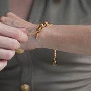 Gold Plated Heart Charm Bracelet