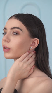 Stud Earrings Round Clear