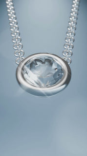 Sterling Silver Bezel Set Lab Grown Diamond Pendant 0.2ct