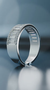 Silver Plated Baguette CZ Ring