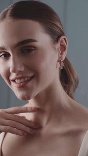 Hoop Earrings with Mixed Stones