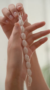 Oval Bracelet with Clear Stones