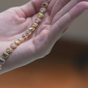 Gold Plated Heart Coloured CZ Bracelet