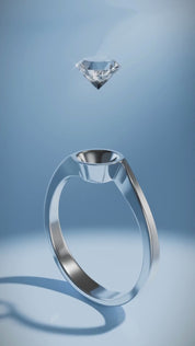 Sterling Silver Channel Set Lab Grown Diamond Ring 0.2ct Size P