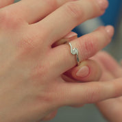 Sterling Silver Channel Set Lab Grown Diamond Ring 0.2ct Size P