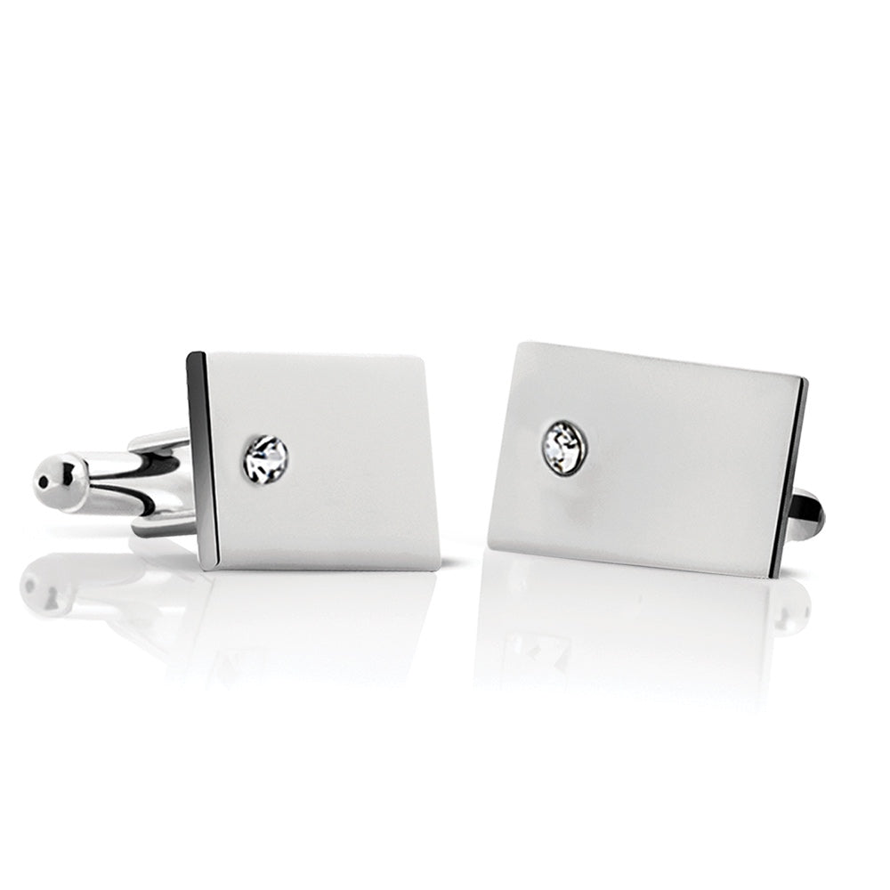 Cufflinks - Clear Stone