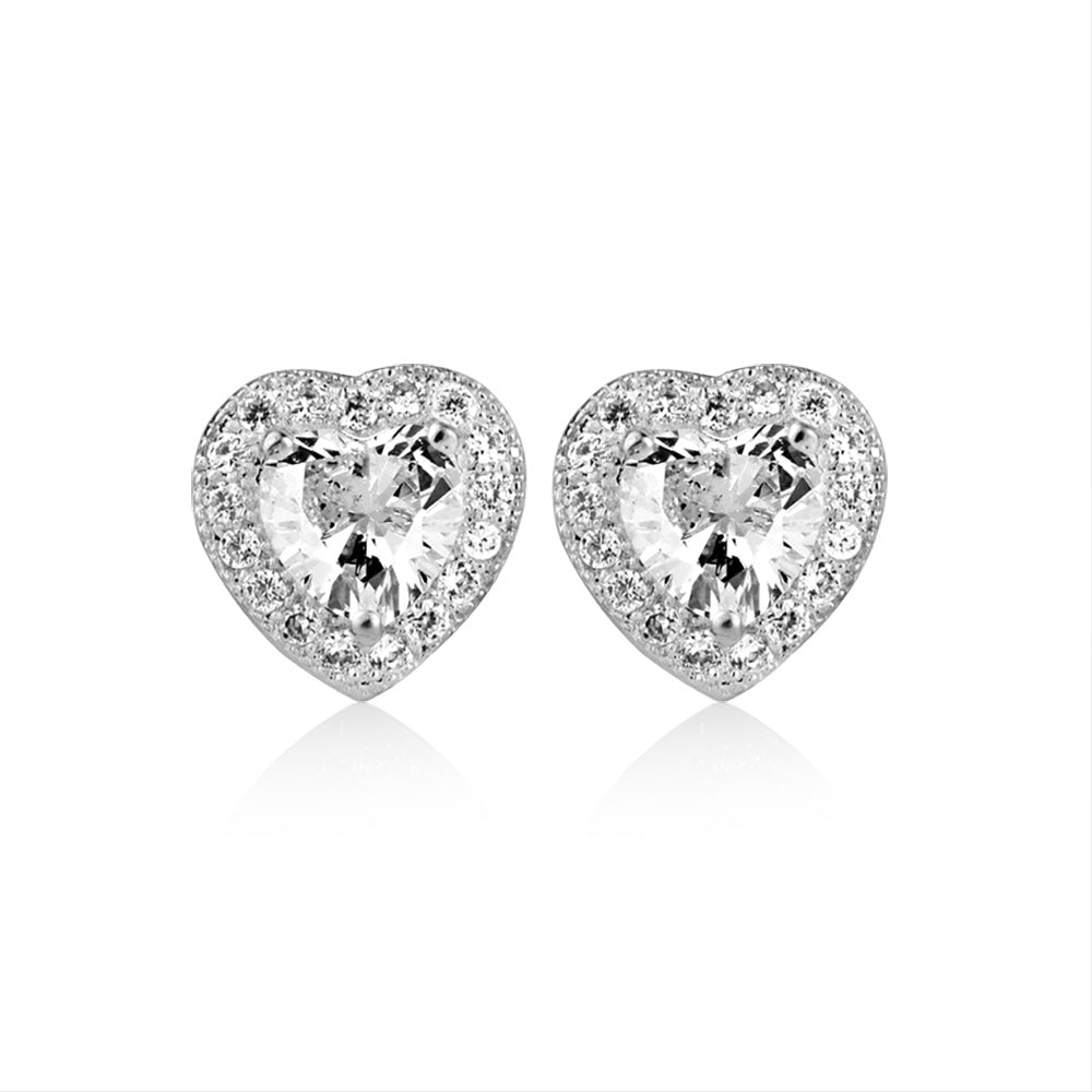 Clear Heart Earrings