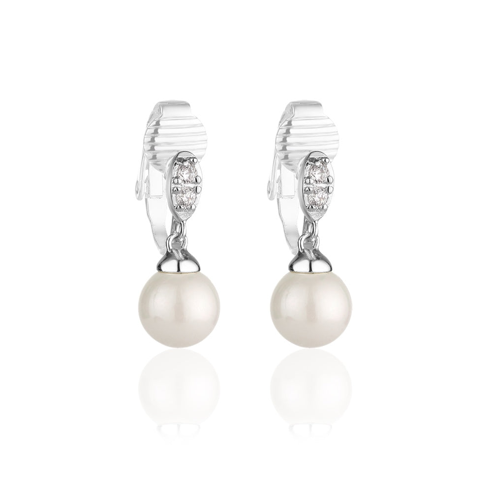 Clip on Earrings Pearl Drop