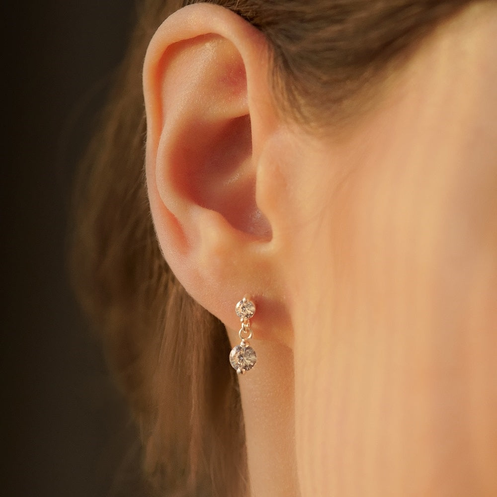Drop Earrings Clear Stone