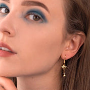 Drop Earrings with Sun and Stars