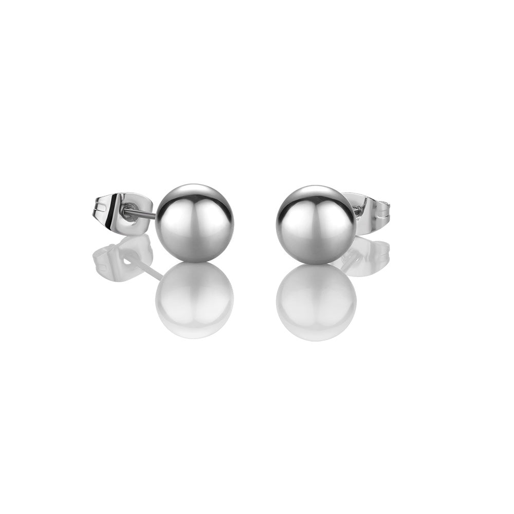 Plated Stud Earring 8mm