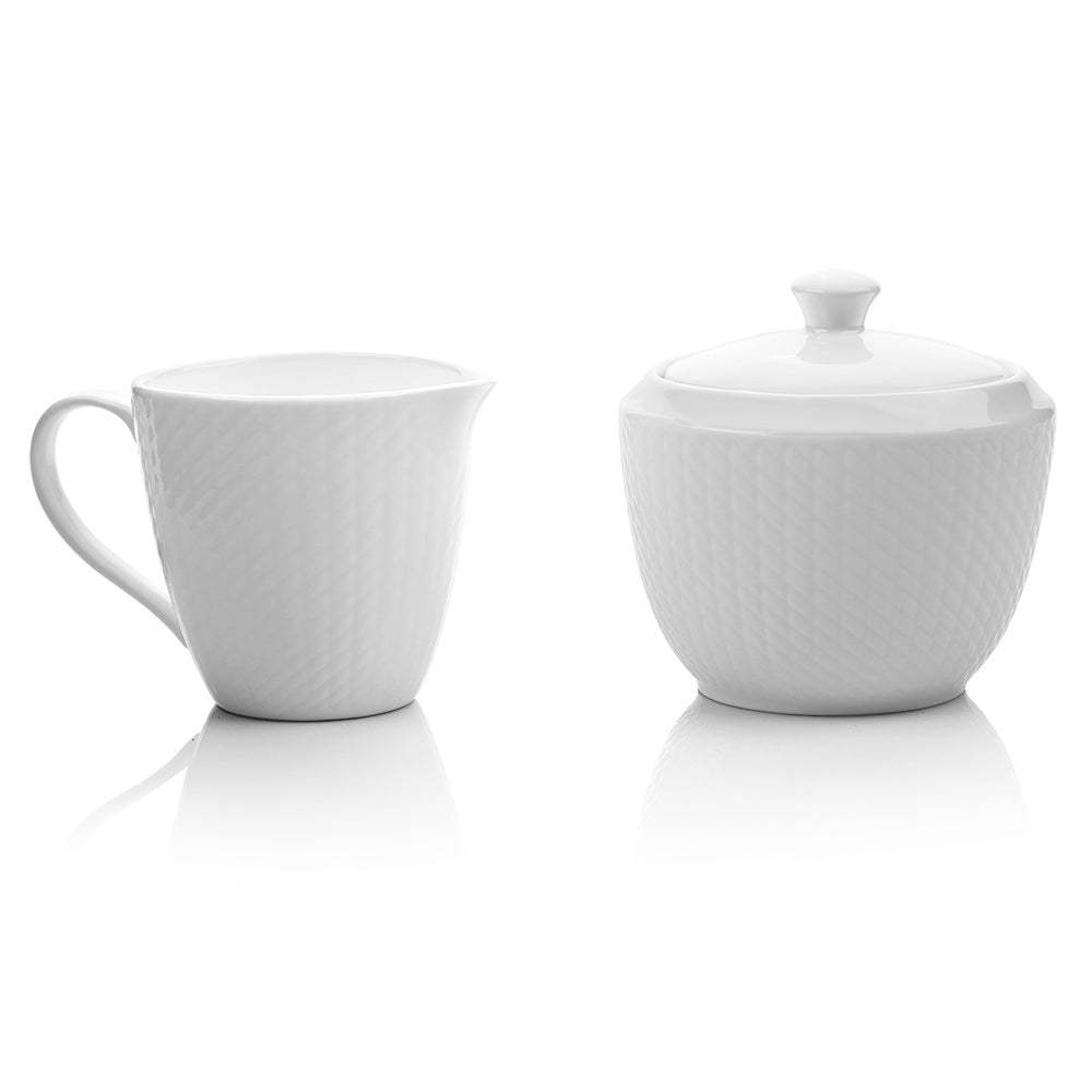 Whiteware Cream and Sugar Set