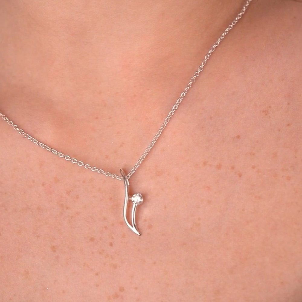 Floral Pendant Clear Stone