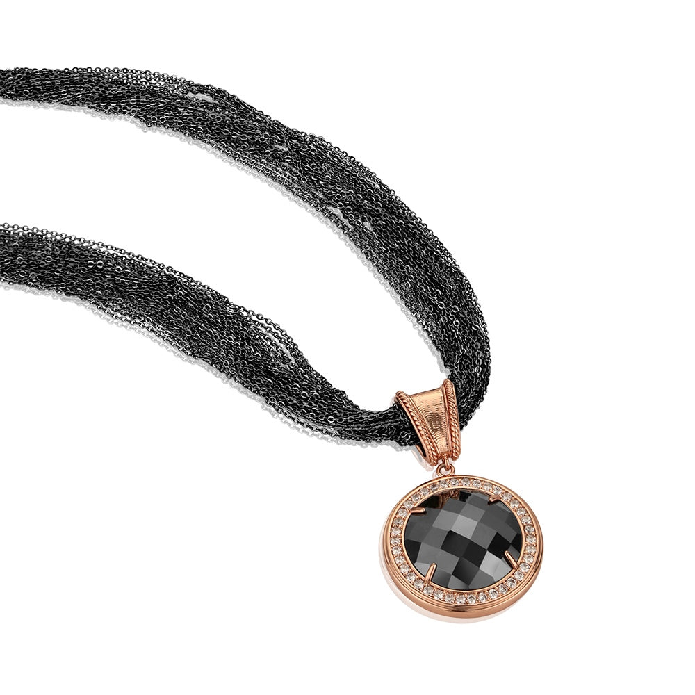 Rose Gold Plated Multi Chain Necklace