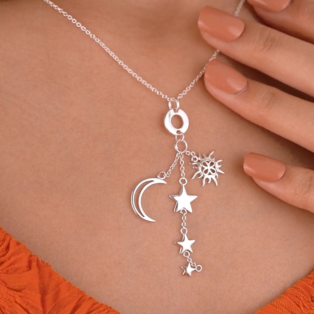 Sun, Moon, Stars Charm Necklace