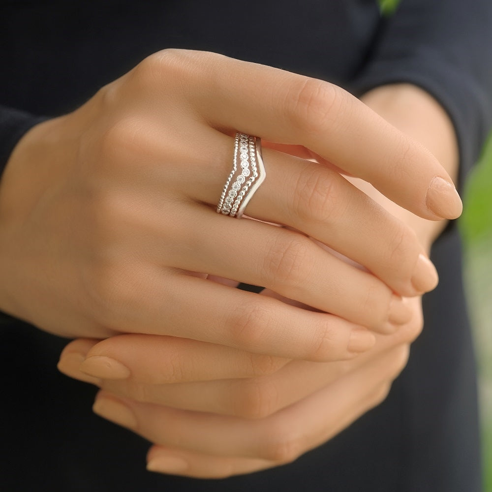 Silver Plated Wishbone Ring