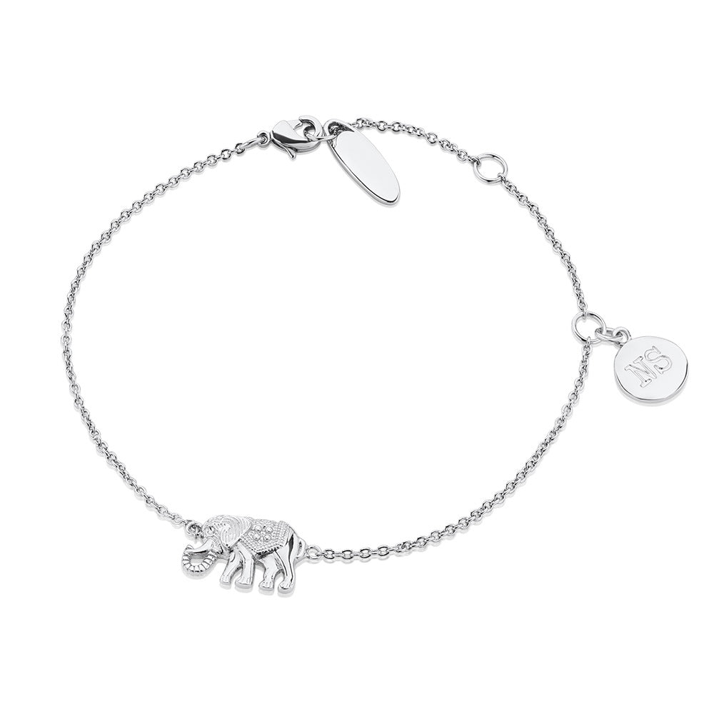 Silver Plated Bracelet with Elephant