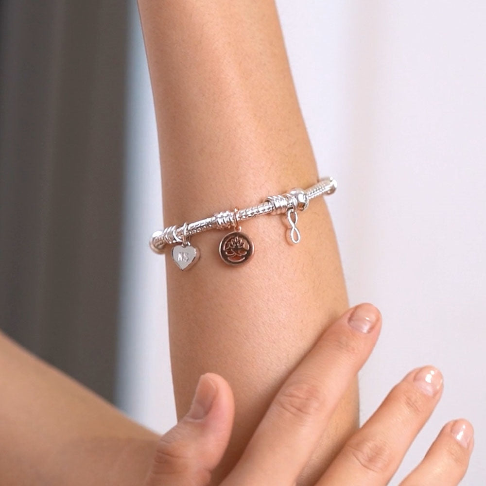 Ti:amo Silver Plated Charm Bracelet