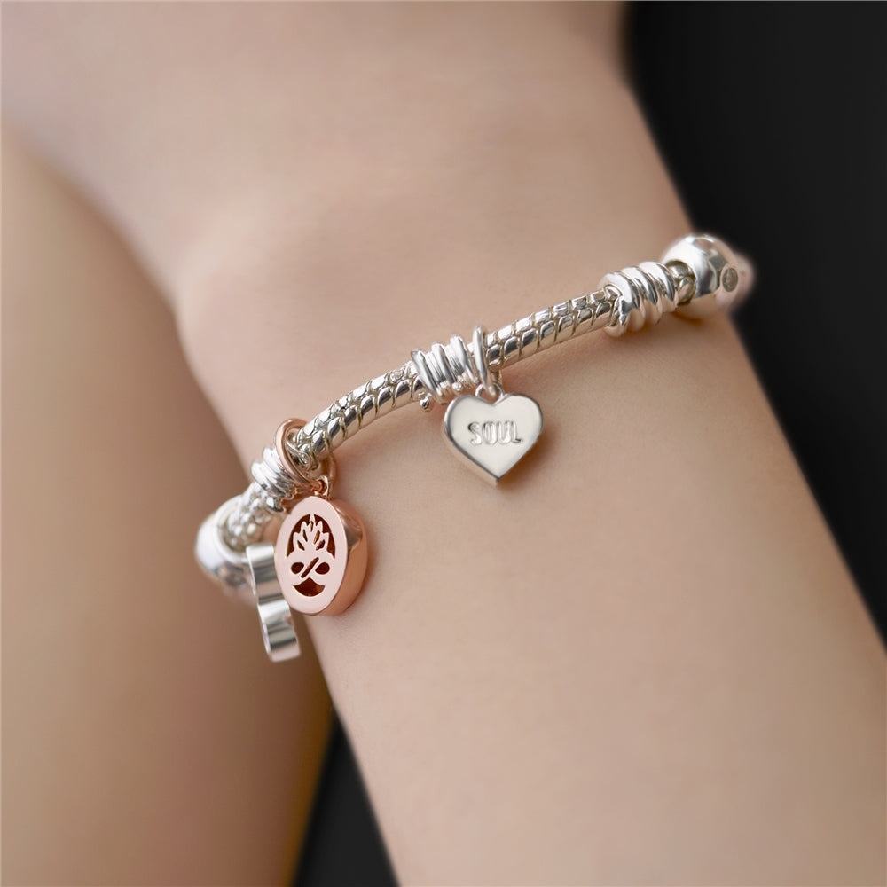 Ti:amo Silver Plated Charm Bracelet