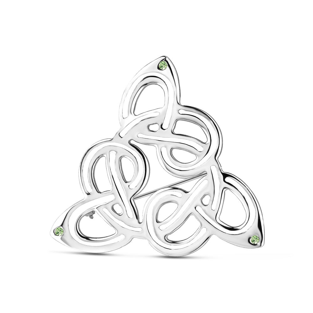 Celtic Brooch Green Stones
