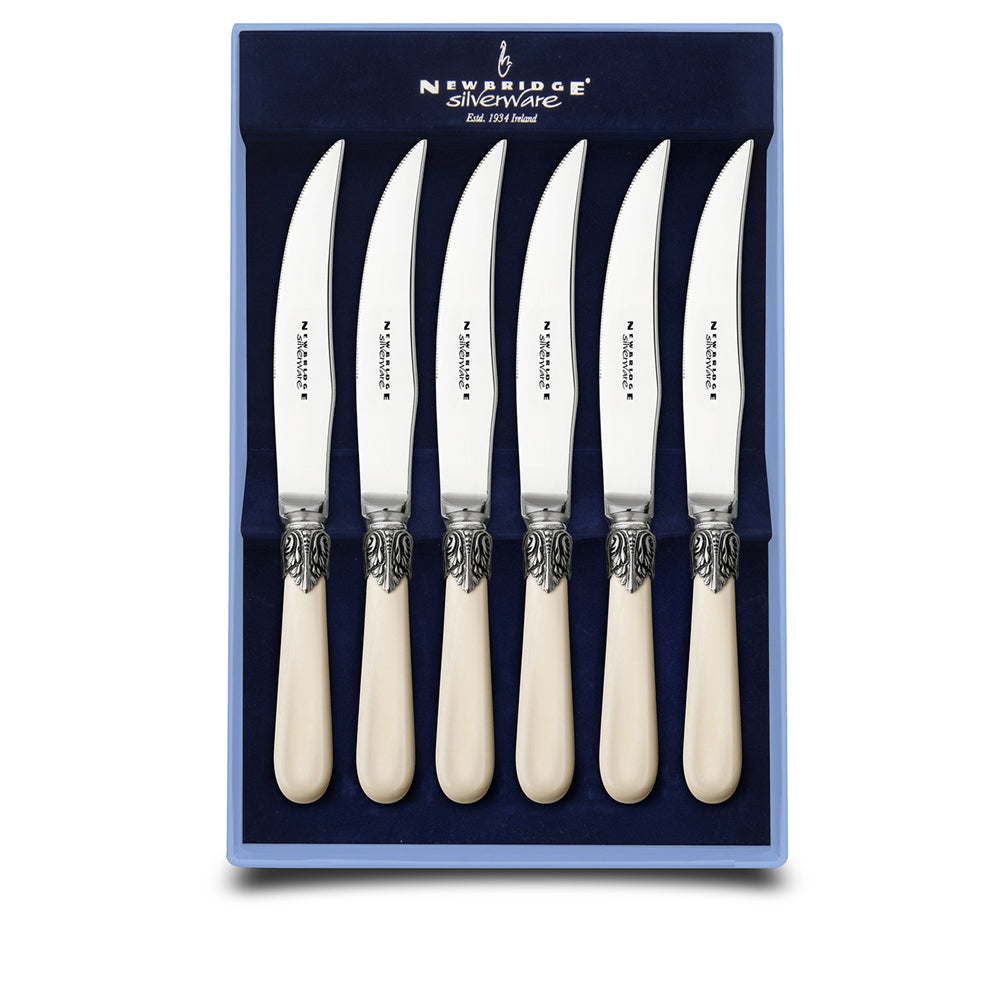 Antique Silver Plated 6 Piece Steak Knife Set